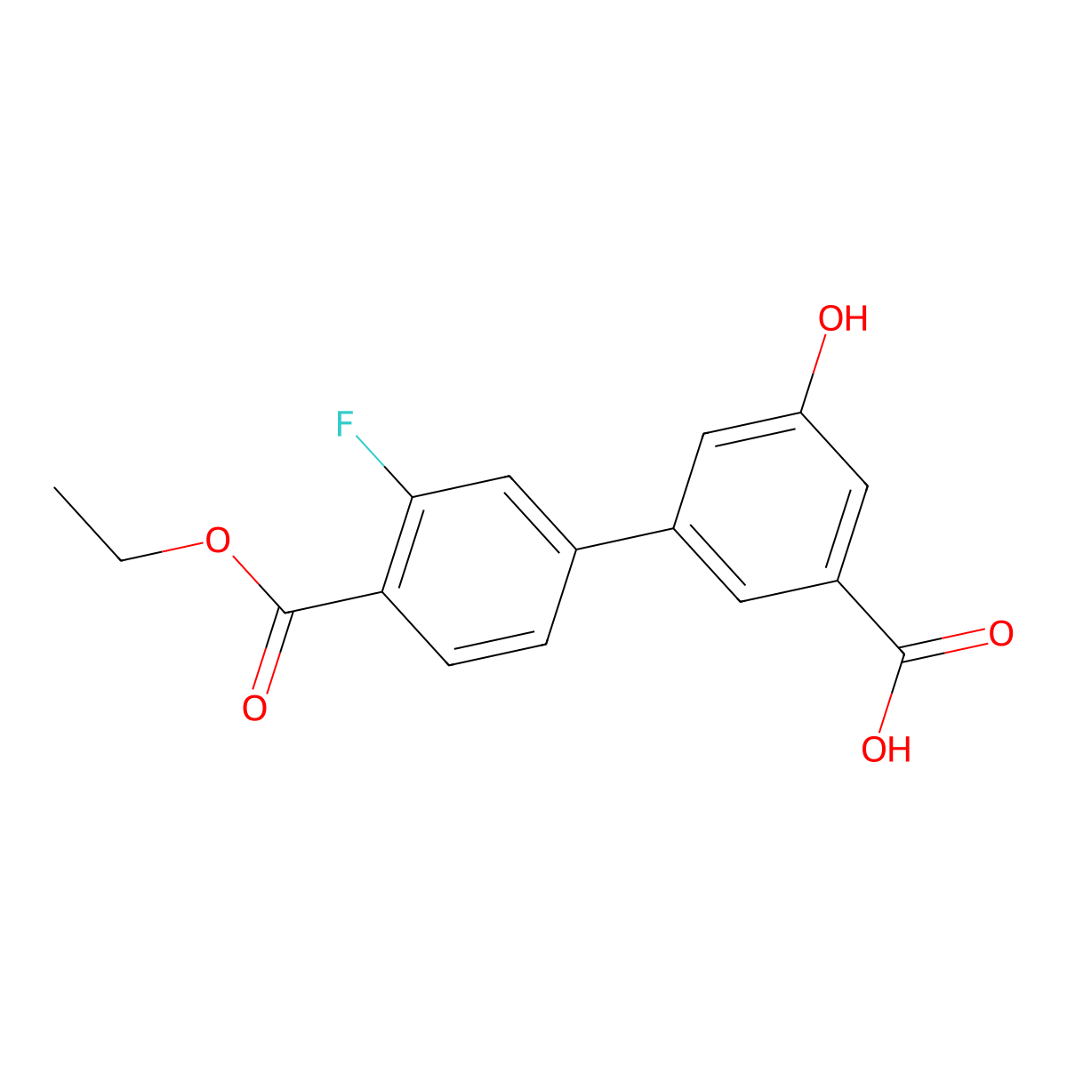 3-[4-(Ethoxycarbonyl)-3-fluorophenyl]-5-hydroxybenzoic acid molecular structure, CAS 1261994-82-4