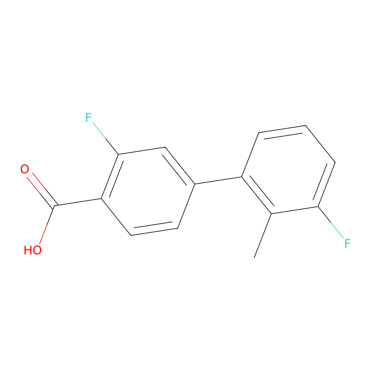 2-Fluoro-4-(3-fluoro-2-methylphenyl)benzoic acid molecular structure, CAS 1261994-85-7