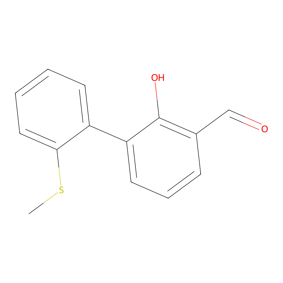 2-Formyl-6-(2-methylthiophenyl)phenol molecular structure, CAS 1261994-95-9