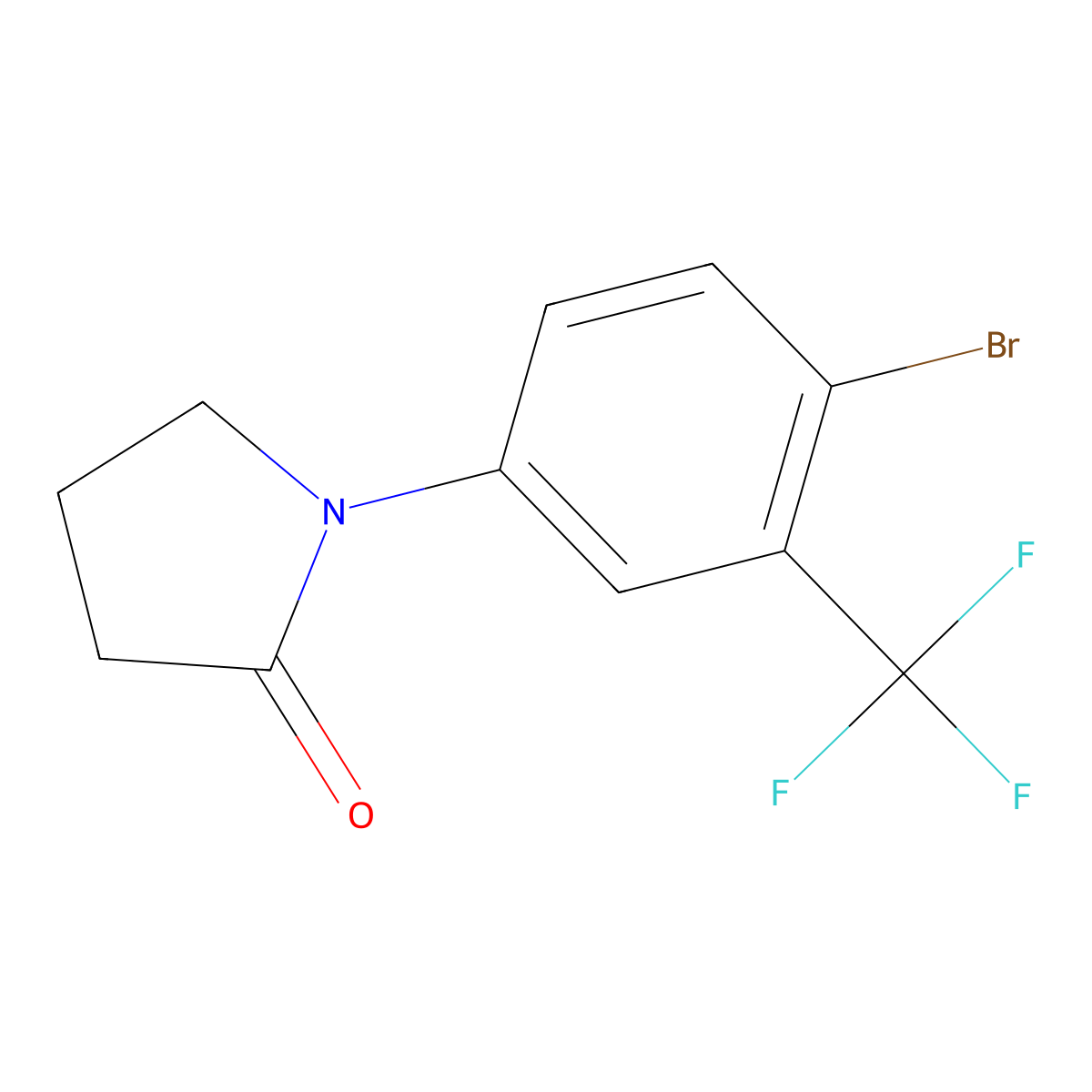 1-(4-Bromo-3-(trifluoromethyl)phenyl)pyrrolidin-2-one molecular structure, CAS 1261994-99-3