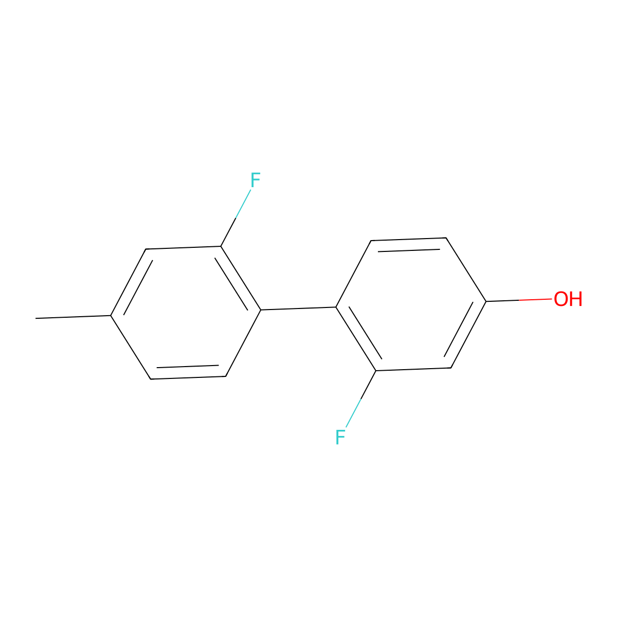 3-Fluoro-4-(2-fluoro-4-methylphenyl)phenol molecular structure, CAS 1261995-00-9