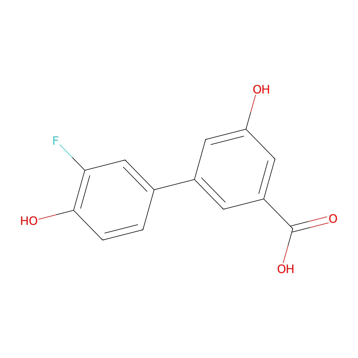 3-(3-Fluoro-4-hydroxyphenyl)-5-hydroxybenzoic acid molecular structure, CAS 1261995-02-1