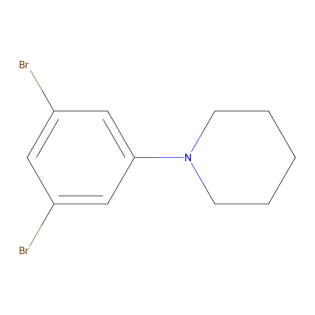 1-(3,5-Dibromophenyl)piperidine molecular structure, CAS 1261995-07-6