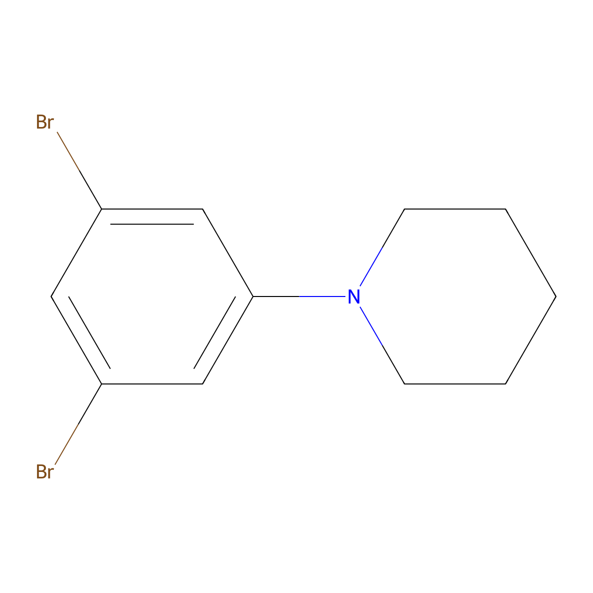 1-(3,5-Dibromophenyl)piperidine molecular structure, CAS 1261995-07-6