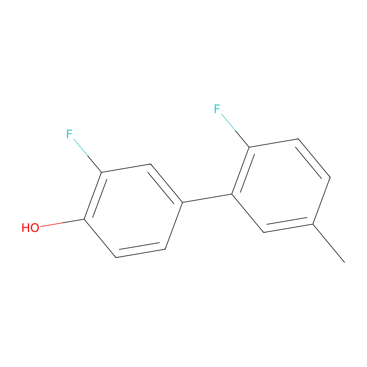 2-Fluoro-4-(2-fluoro-5-methylphenyl)phenol molecular structure, CAS 1261995-09-8