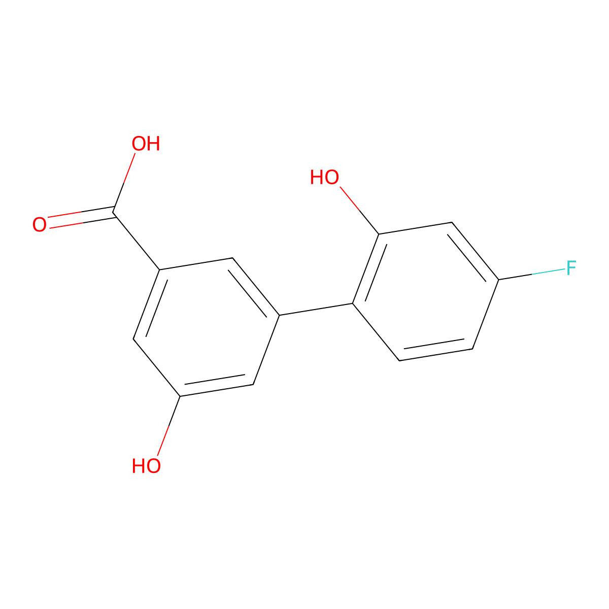 3-(4-Fluoro-2-hydroxyphenyl)-5-hydroxybenzoic acid molecular structure, CAS 1261995-16-7