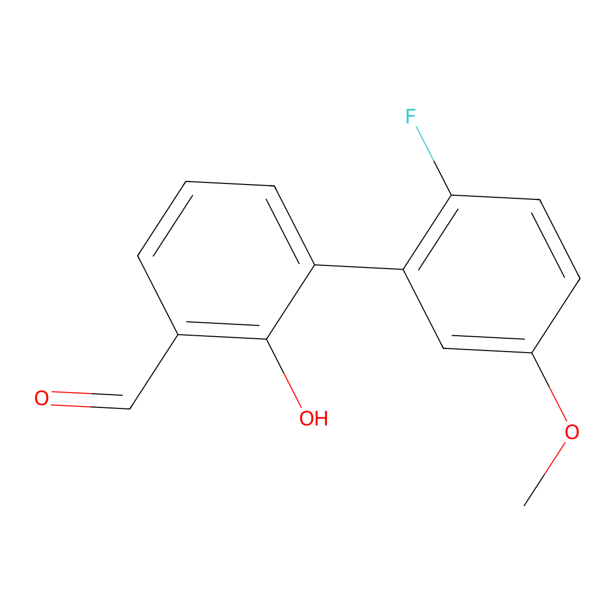 6-(2-Fluoro-5-methoxyphenyl)-2-formylphenol molecular structure, CAS 1261995-19-0
