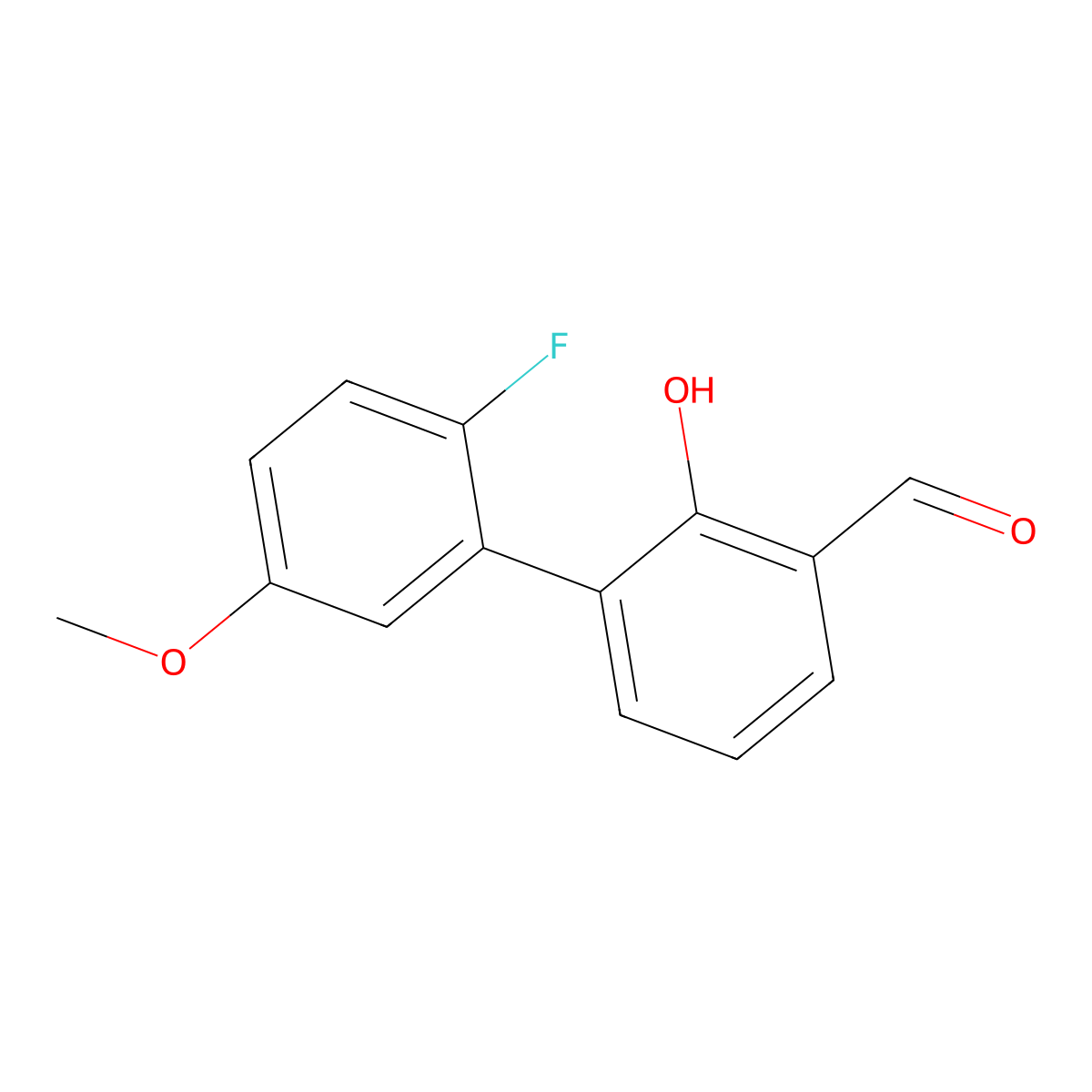 6-(2-Fluoro-5-methoxyphenyl)-2-formylphenol molecular structure, CAS 1261995-19-0