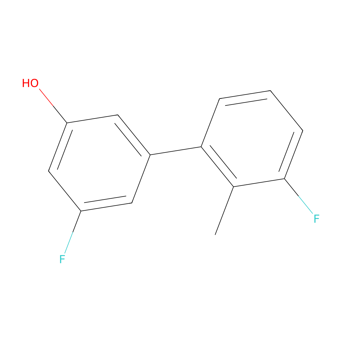 3-Fluoro-5-(3-fluoro-2-methylphenyl)phenol molecular structure, CAS 1261995-21-4