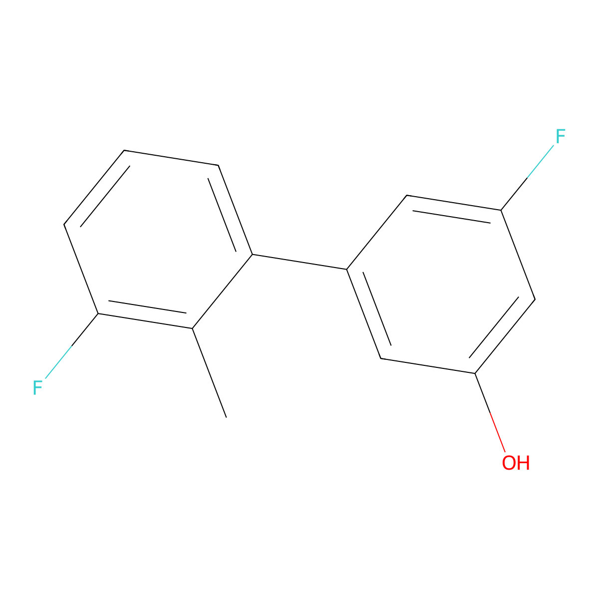 3-Fluoro-5-(3-fluoro-2-methylphenyl)phenol molecular structure, CAS 1261995-21-4