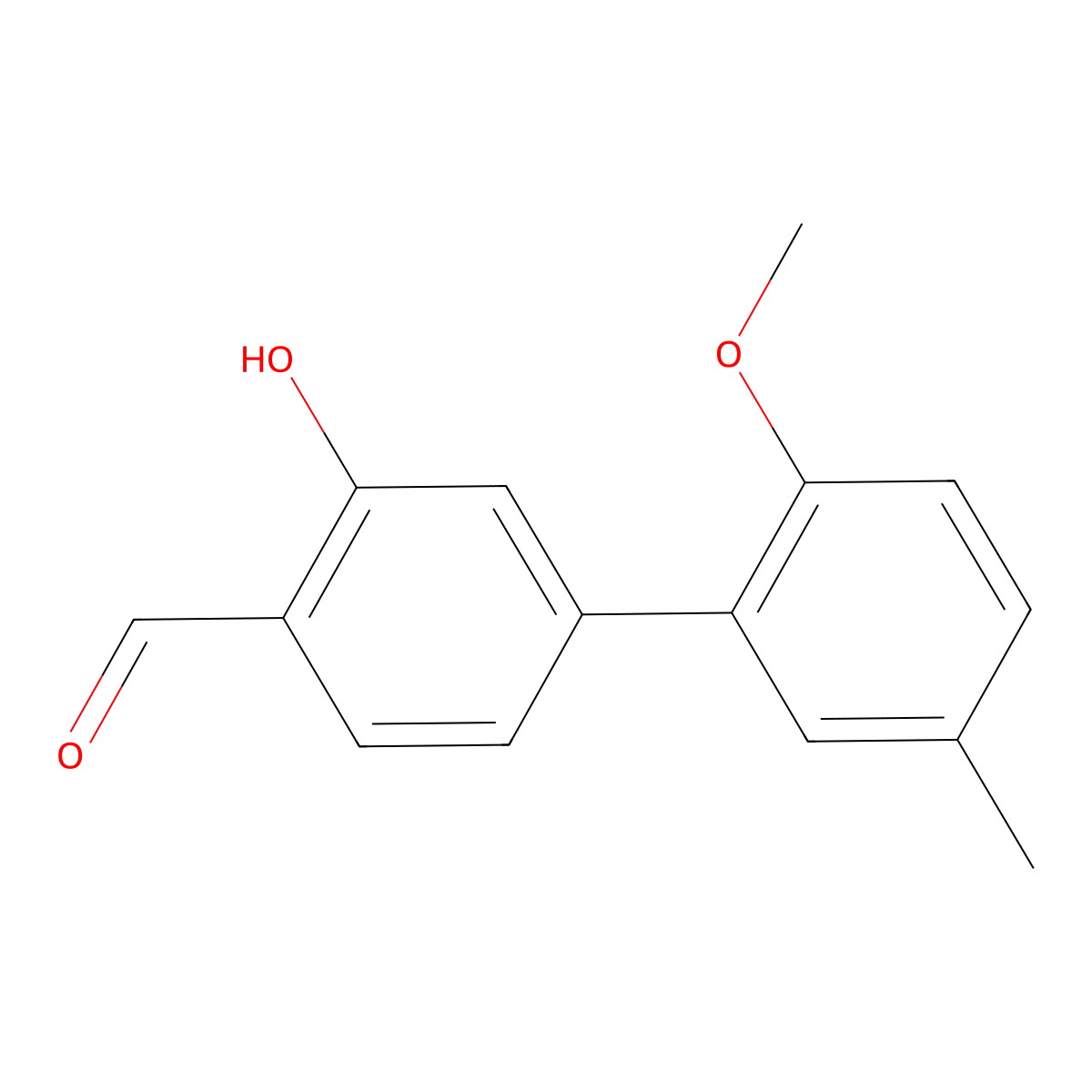 2-Formyl-5-(2-methoxy-5-methylphenyl)phenol molecular structure, CAS 1261995-24-7