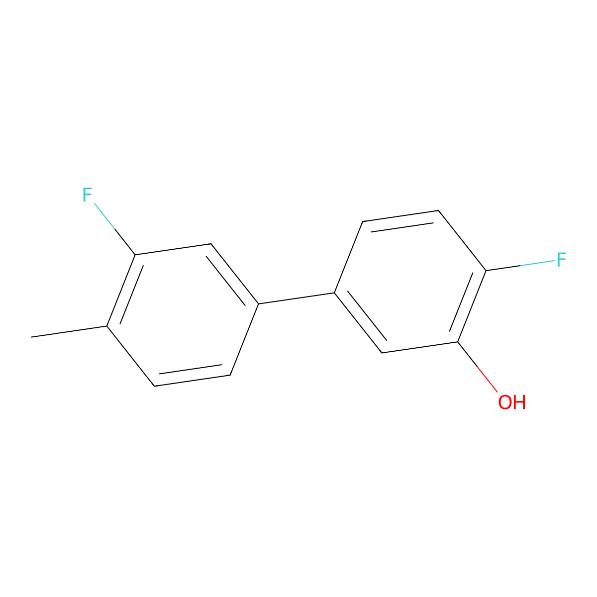 2-Fluoro-5-(3-fluoro-4-methylphenyl)phenol molecular structure, CAS 1261995-32-7