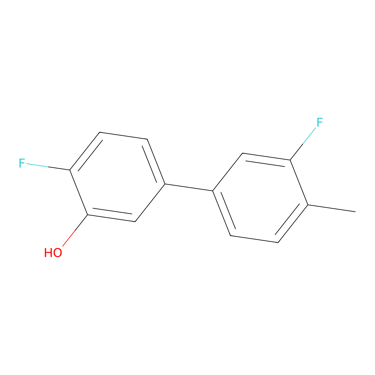 2-Fluoro-5-(3-fluoro-4-methylphenyl)phenol molecular structure, CAS 1261995-32-7