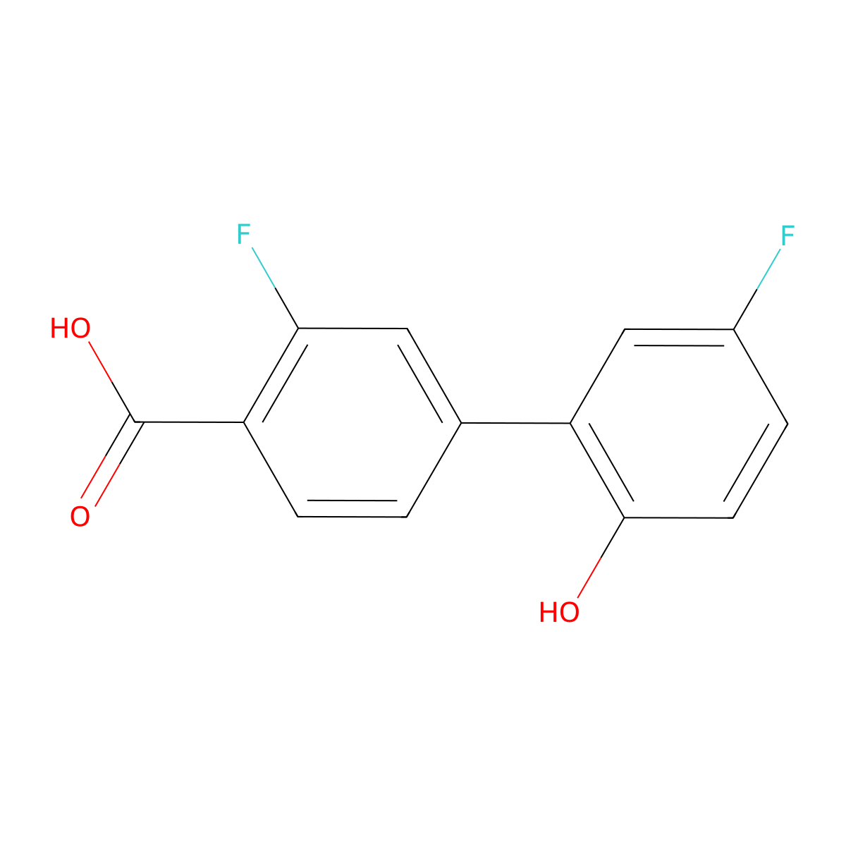 2-Fluoro-4-(5-fluoro-2-hydroxyphenyl)benzoic acid molecular structure, CAS 1261995-34-9