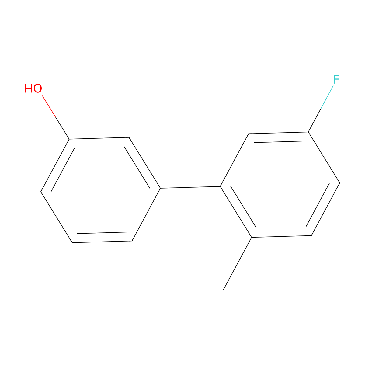 3-(5-Fluoro-2-methylphenyl)phenol molecular structure, CAS 1261995-38-3
