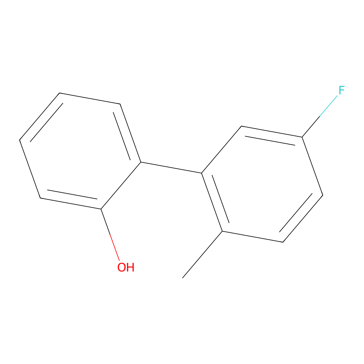 2-(5-Fluoro-2-methylphenyl)phenol molecular structure, CAS 1261995-40-7