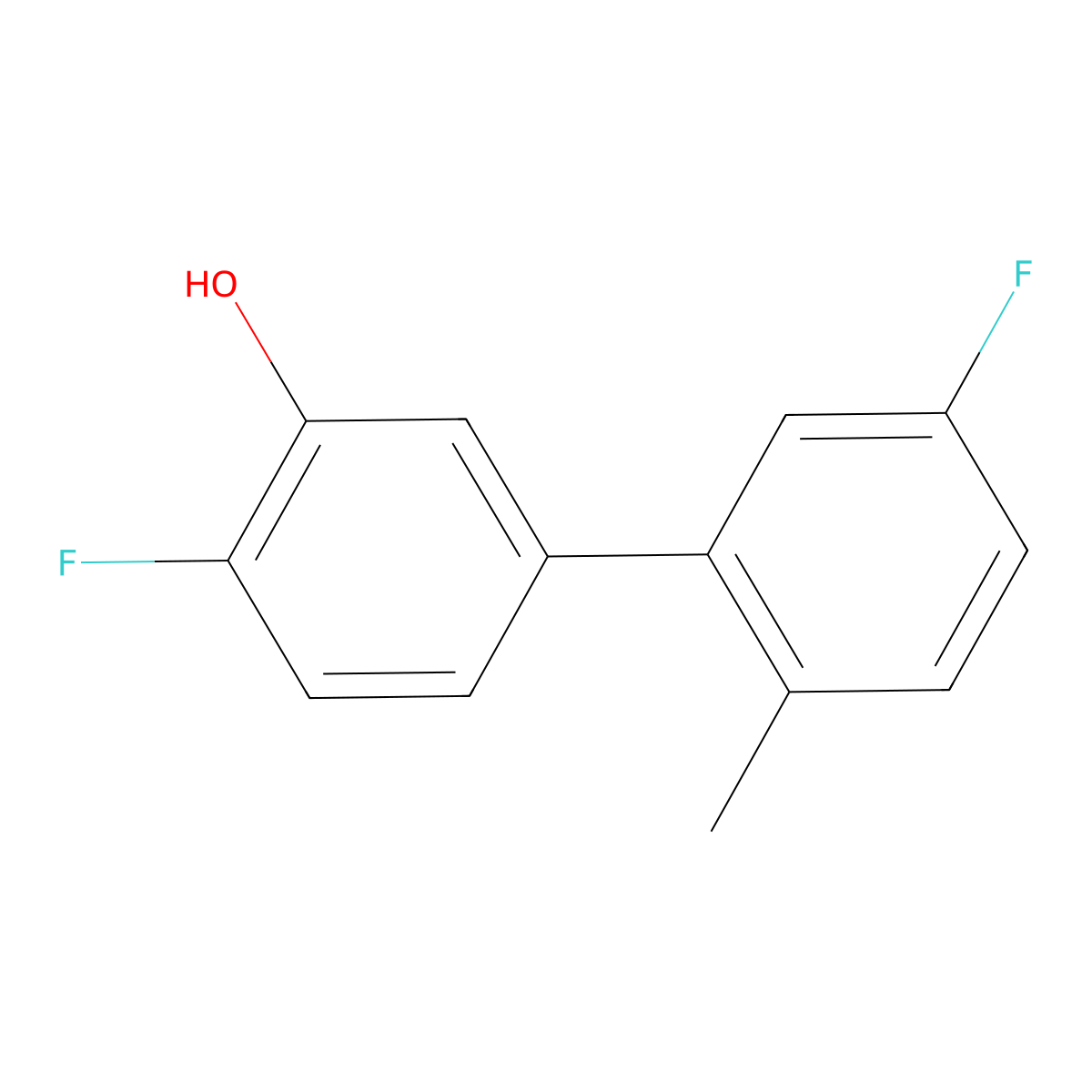 2-Fluoro-5-(5-fluoro-2-methylphenyl)phenol molecular structure, CAS 1261995-42-9