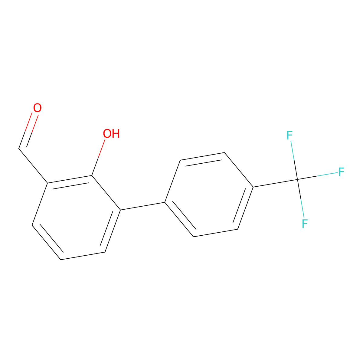 2-Formyl-6-(4-trifluoromethylphenyl)phenol molecular structure, CAS 1261995-54-3