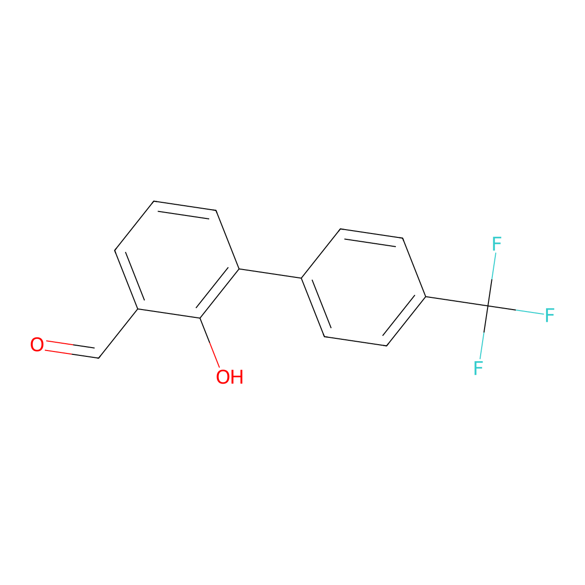 2-Formyl-6-(4-trifluoromethylphenyl)phenol molecular structure, CAS 1261995-54-3