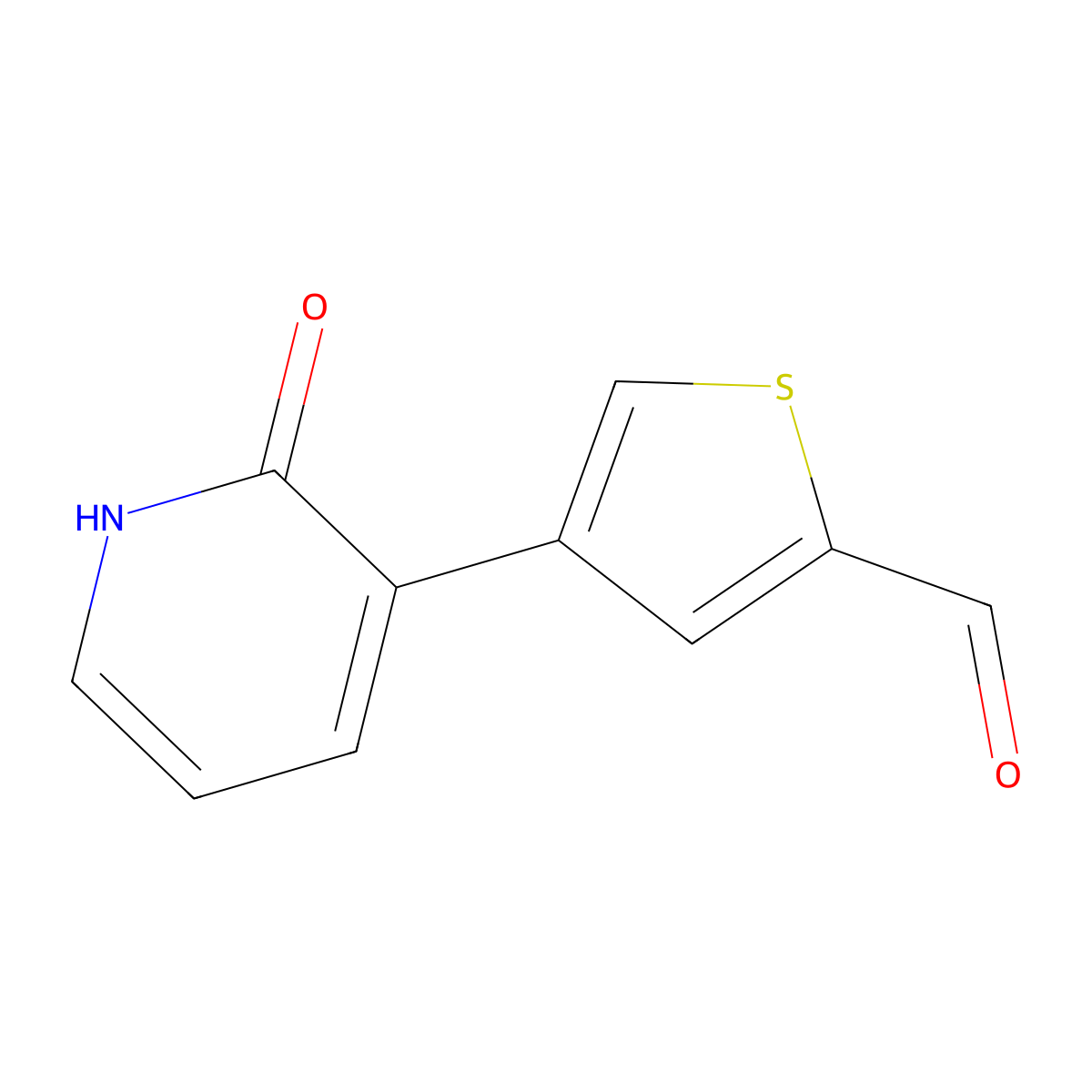 4-(2-Oxo-1,2-dihydropyridin-3-yl)thiophene-2-carbaldehyde molecular structure, CAS 1261995-68-9