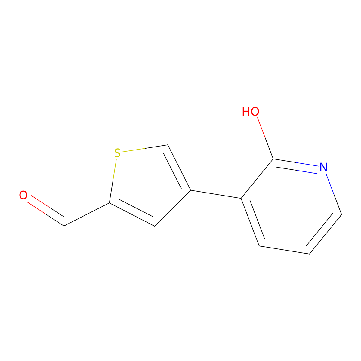 4-(2-Oxo-1,2-dihydropyridin-3-yl)thiophene-2-carbaldehyde molecular structure, CAS 1261995-68-9