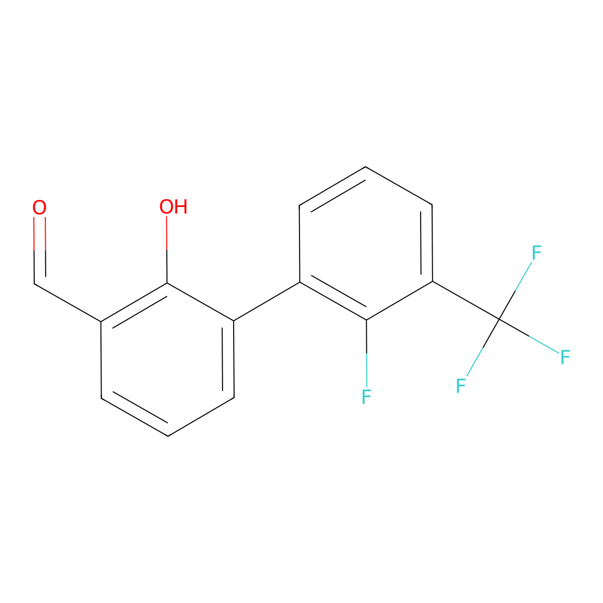 6-(2-Fluoro-3-trifluoromethylphenyl)-2-formylphenol molecular structure, CAS 1261995-73-6