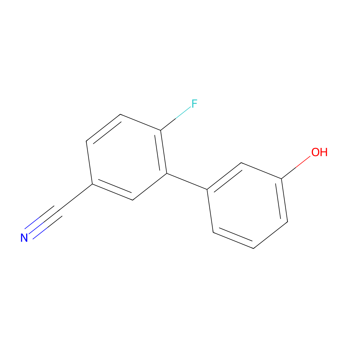 3-(5-Cyano-2-fluorophenyl)phenol molecular structure, CAS 1261995-75-8