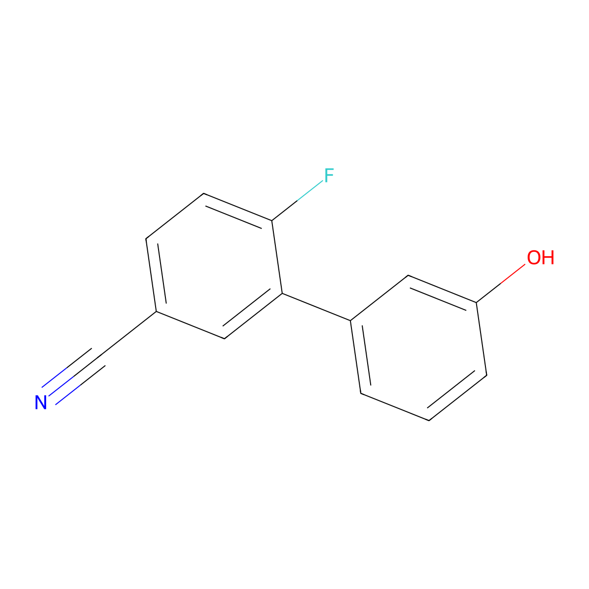 3-(5-Cyano-2-fluorophenyl)phenol molecular structure, CAS 1261995-75-8