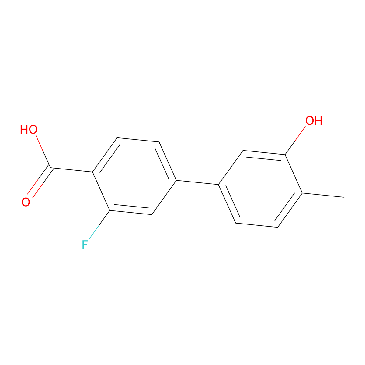 5-(4-Carboxy-3-fluorophenyl)-2-methylphenol molecular structure, CAS 1261995-84-9