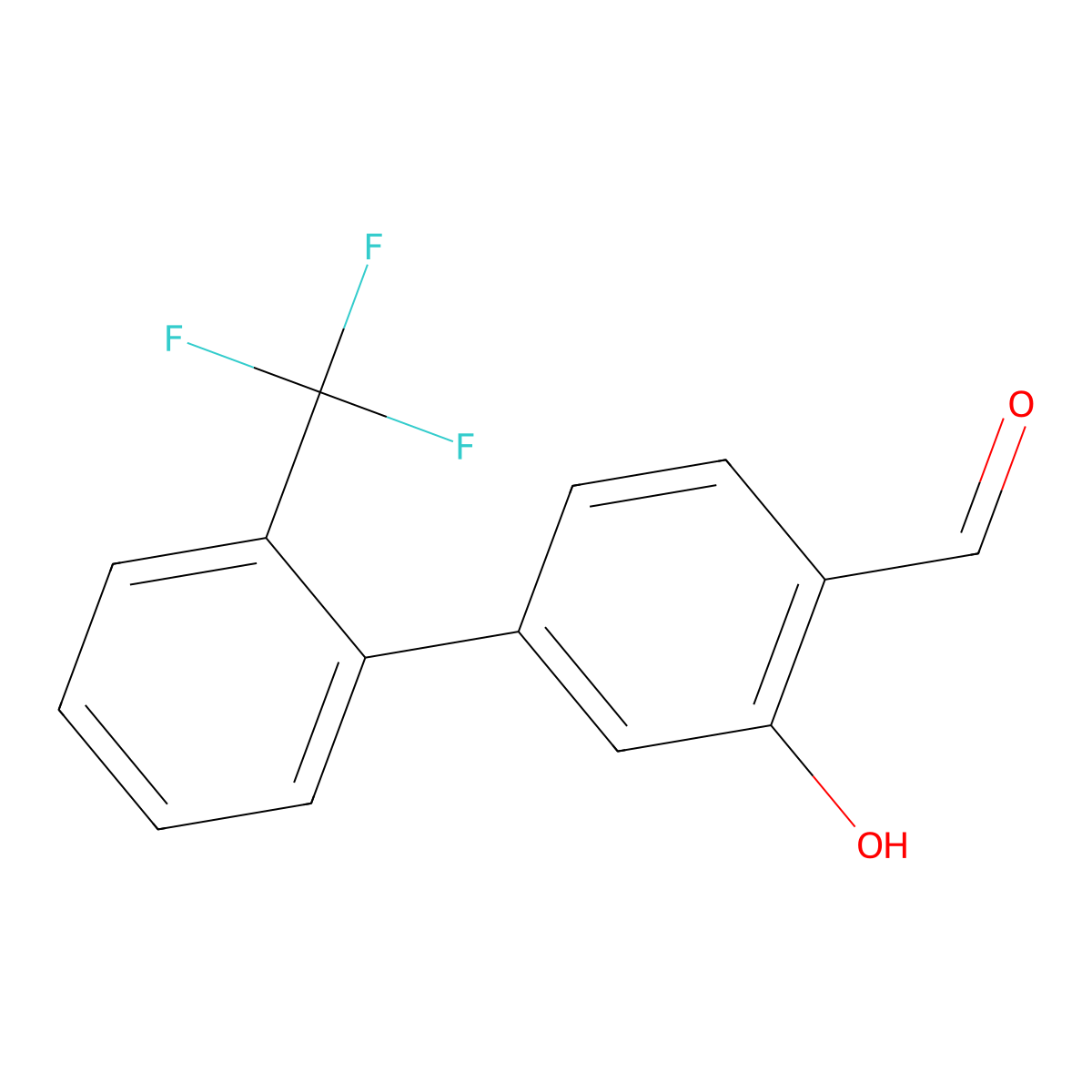 2-Formyl-5-(2-trifluoromethylphenyl)phenol molecular structure, CAS 1261995-90-7