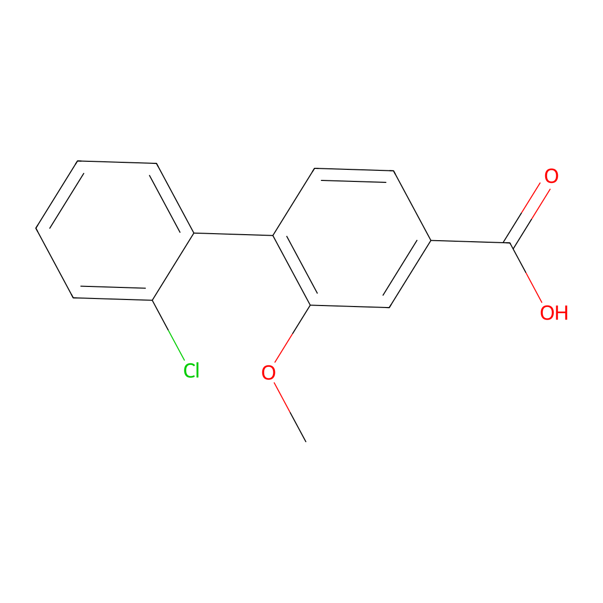 4-(2-Chlorophenyl)-3-methoxybenzoic acid molecular structure, CAS 1261995-91-8