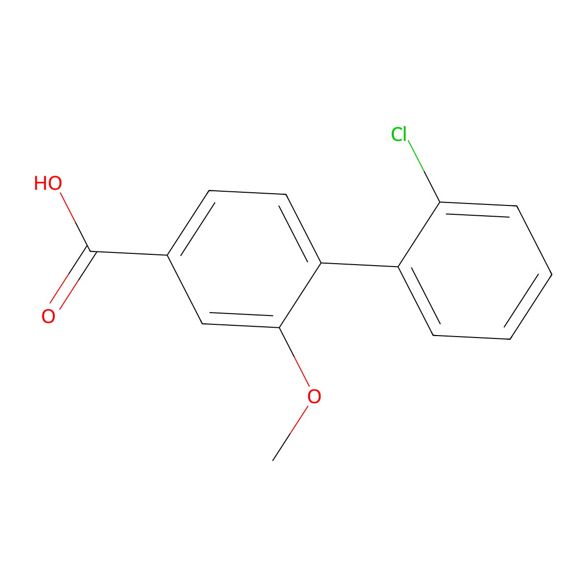 4-(2-Chlorophenyl)-3-methoxybenzoic acid molecular structure, CAS 1261995-91-8