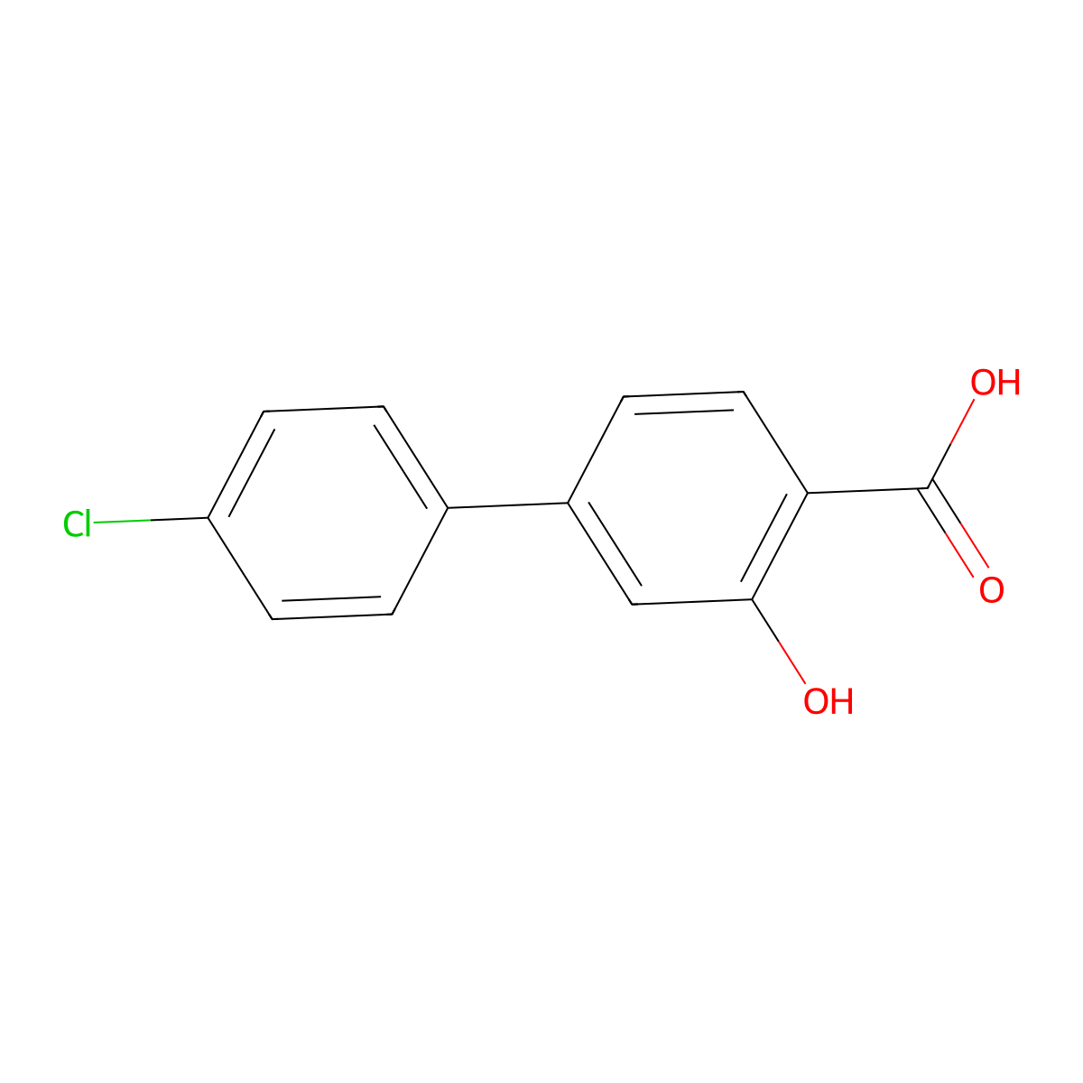 4-(4-Chlorophenyl)-2-hydroxybenzoic acid molecular structure, CAS 1261995-96-3