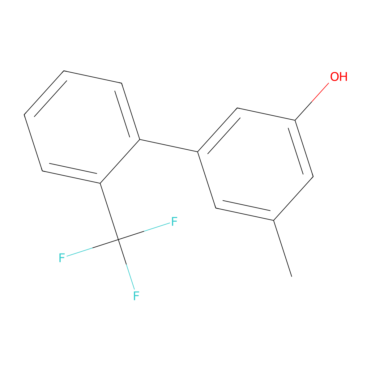 3-Methyl-5-(2-trifluoromethylphenyl)phenol molecular structure, CAS 1261995-98-5