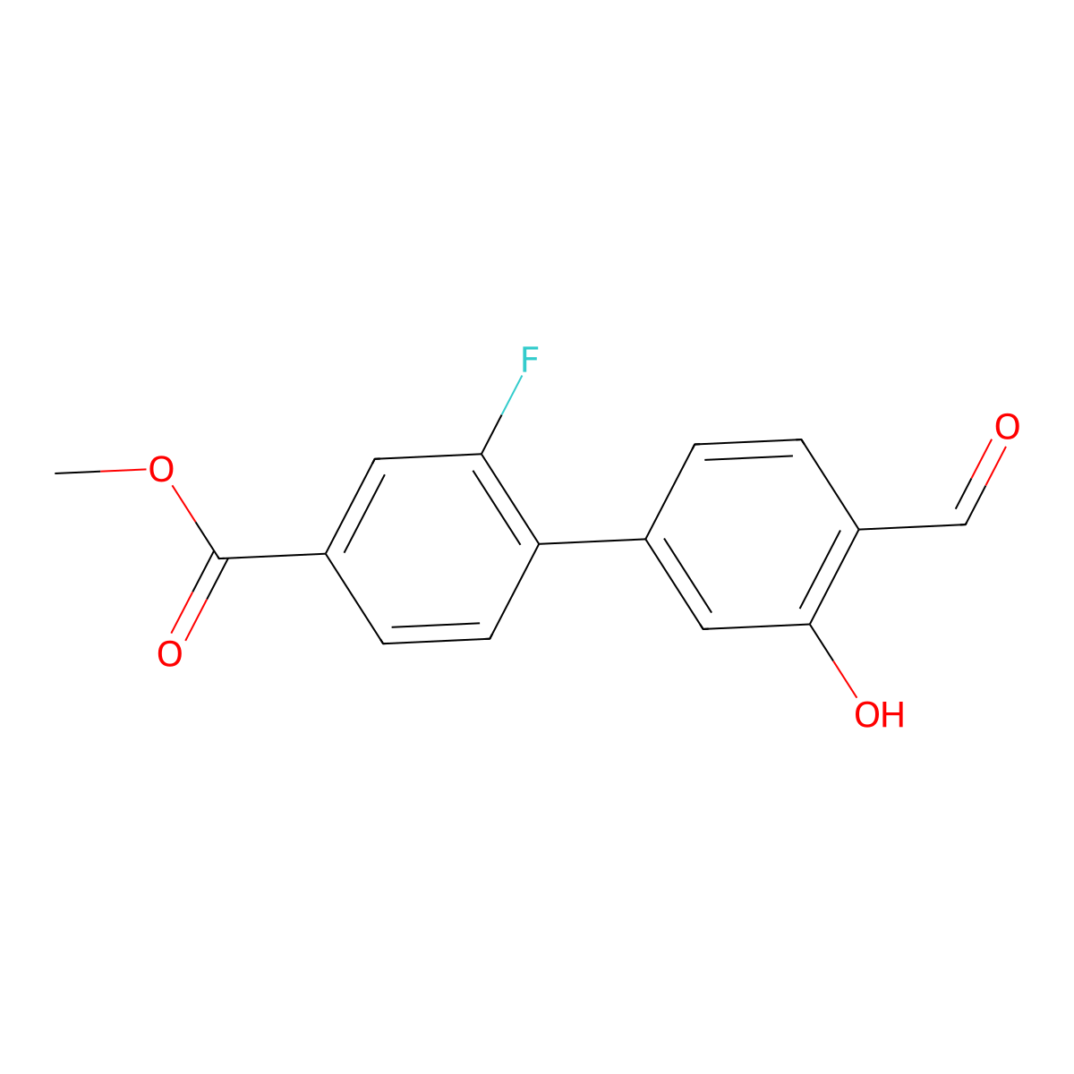 5-(2-Fluoro-4-methoxycarbonylphenyl)-2-formylphenol molecular structure, CAS 1261996-06-8