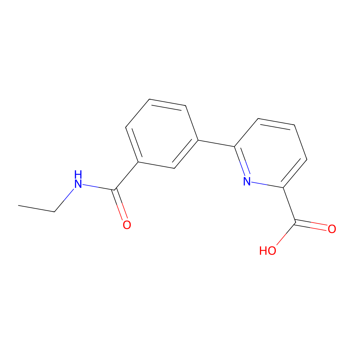 6-[3-(N-Ethylaminocarbonyl)phenyl]picolinic acid molecular structure, CAS 1261996-19-3