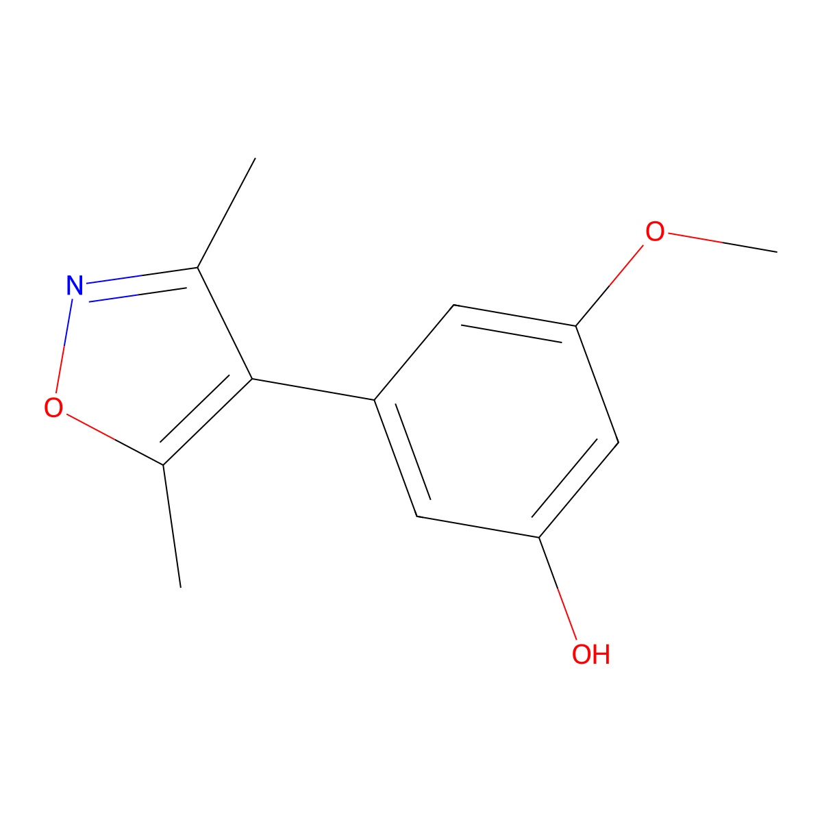 3-(3,5-Dimethyl-1,2-oxazol-4-yl)-5-methoxyphenol molecular structure, CAS 1261996-20-6