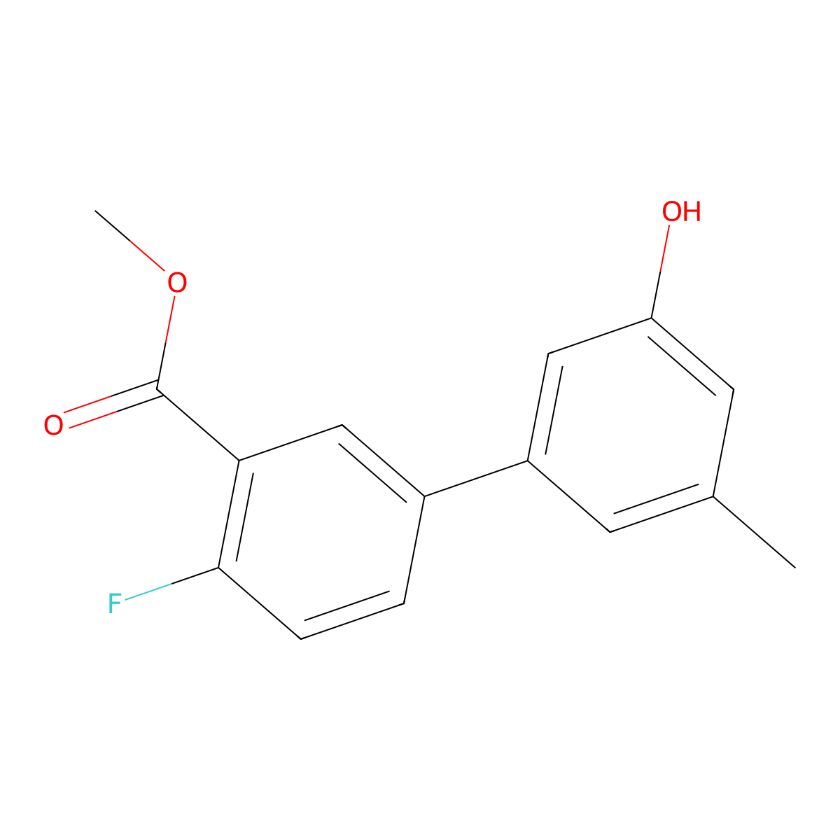 5-(4-Fluoro-3-methoxycarbonylphenyl)-3-methylphenol molecular structure, CAS 1261996-22-8