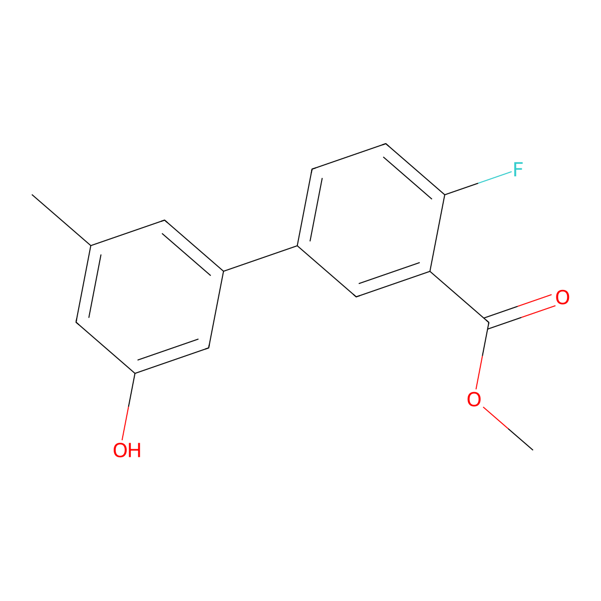 5-(4-Fluoro-3-methoxycarbonylphenyl)-3-methylphenol molecular structure, CAS 1261996-22-8