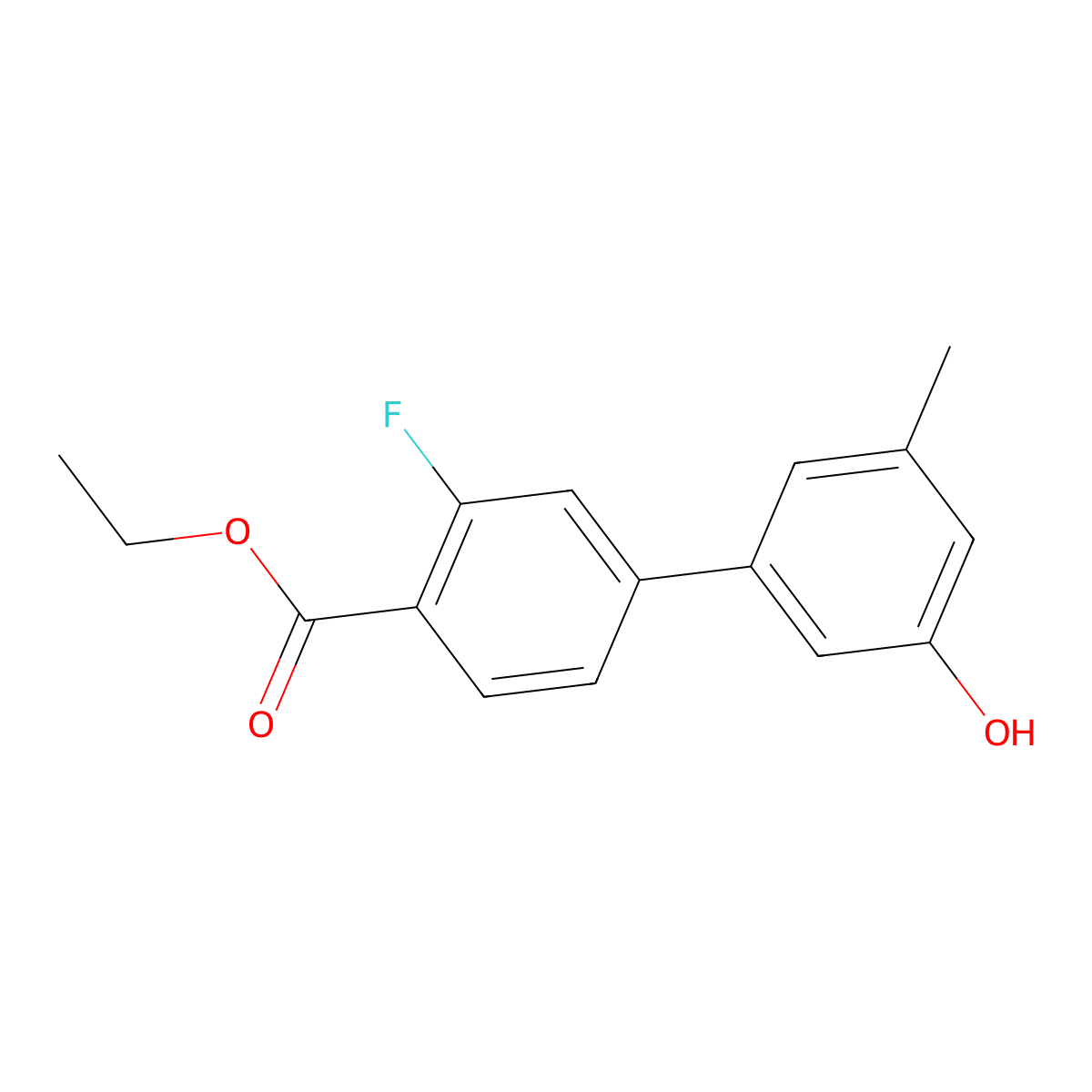 5-[4-(Ethoxycarbonyl)-3-fluorophenyl]-3-methylphenol molecular structure, CAS 1261996-30-8