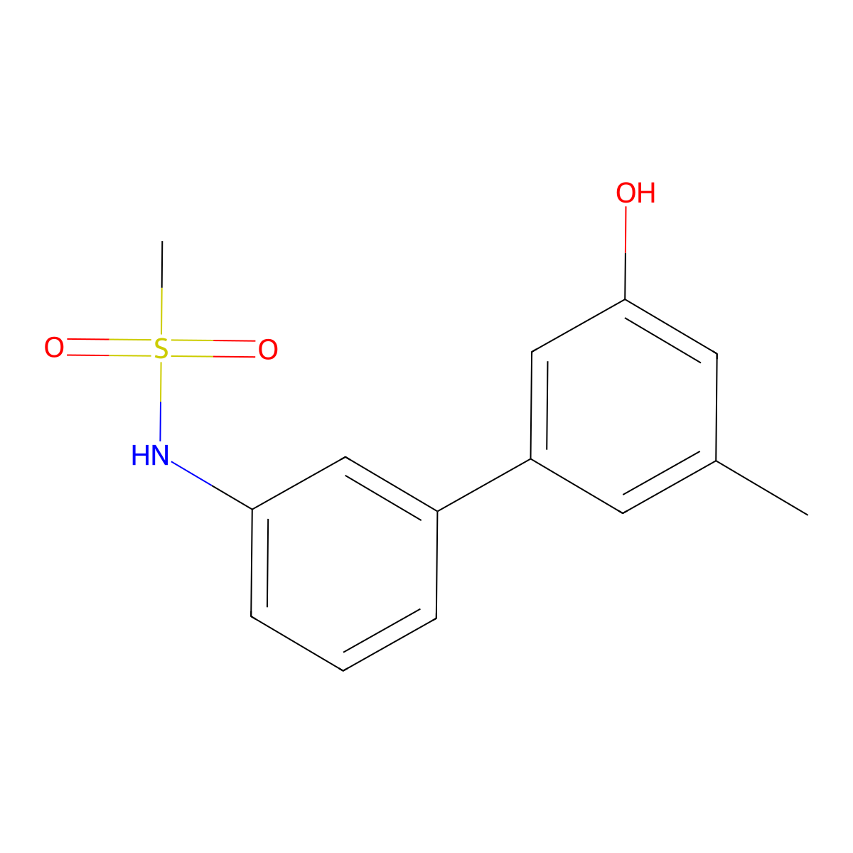 3-Methyl-5-(3-methylsulfonylaminophenyl)phenol molecular structure, CAS 1261996-40-0