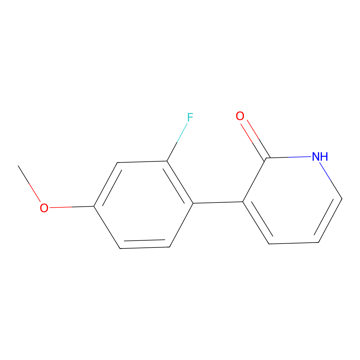 3-(2-Fluoro-4-methoxyphenyl)pyridin-2(1H)-one molecular structure, CAS 1261996-42-2