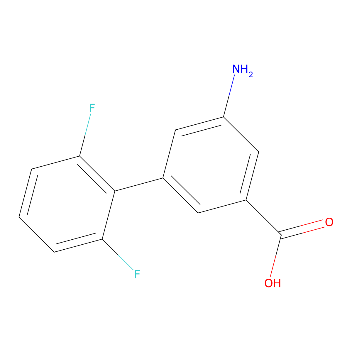 3-Amino-5-(2,6-difluorophenyl)benzoic acid molecular structure, CAS 1261996-60-4