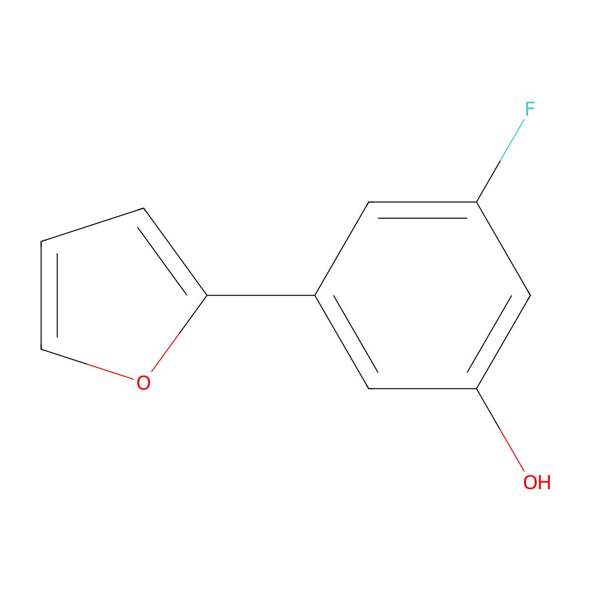 3-Fluoro-5-(furan-2-YL)phenol molecular structure, CAS 1261996-61-5