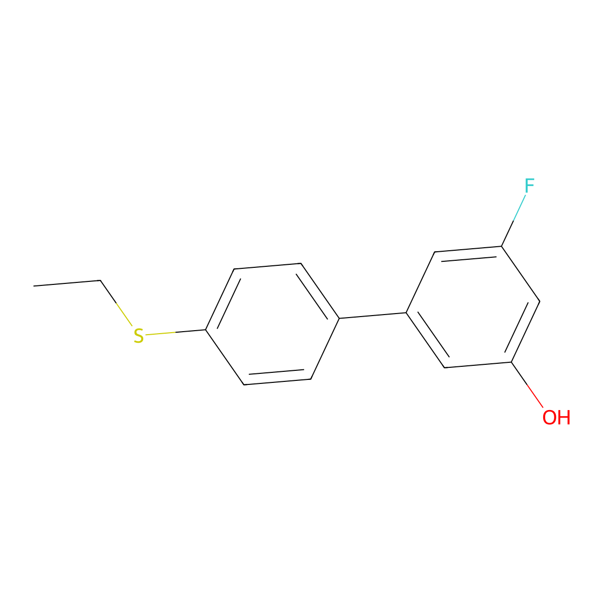 5-(4-Ethylthiophenyl)-3-fluorophenol molecular structure, CAS 1261996-80-8