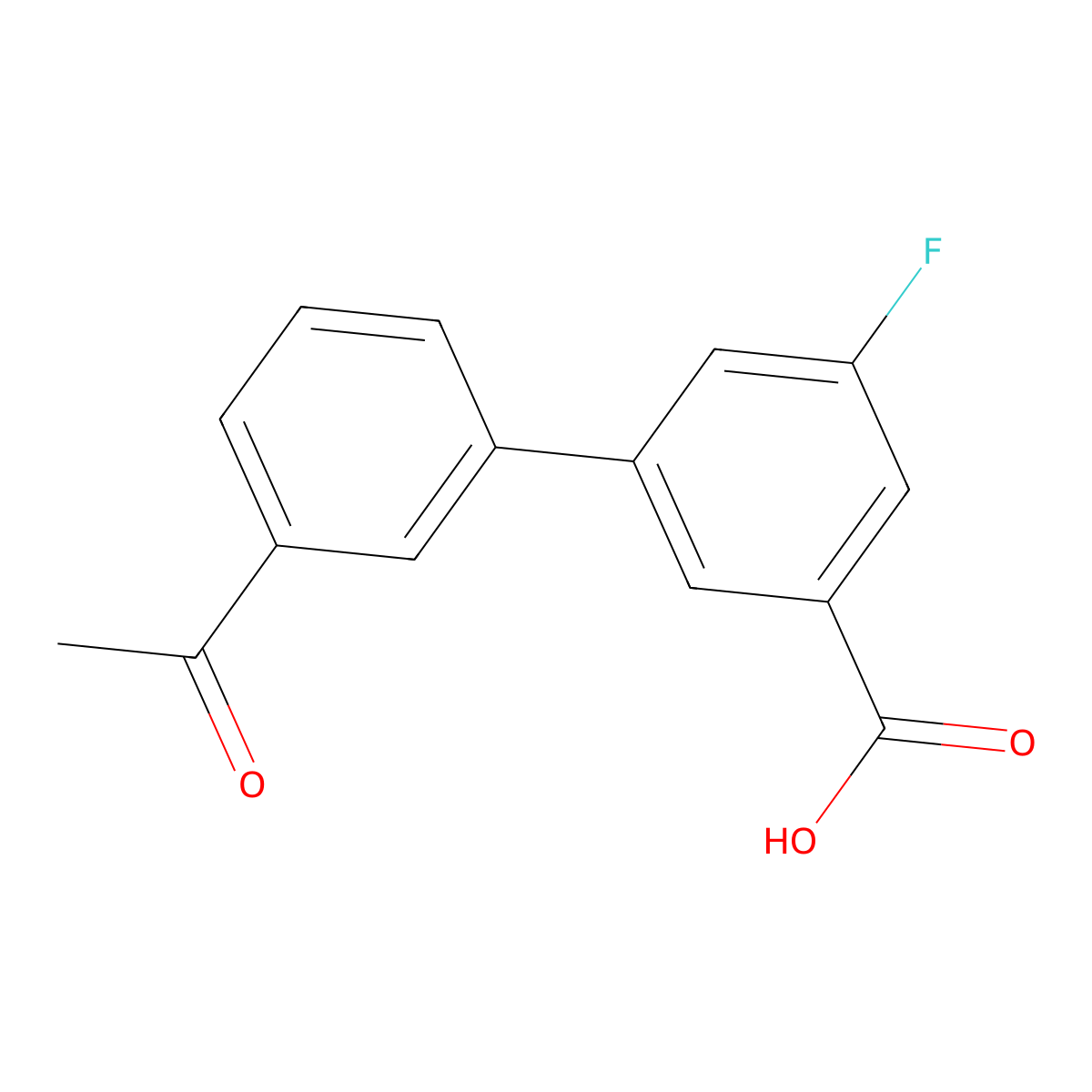 3-(3-Acetylphenyl)-5-fluorobenzoic acid molecular structure, CAS 1261996-91-1
