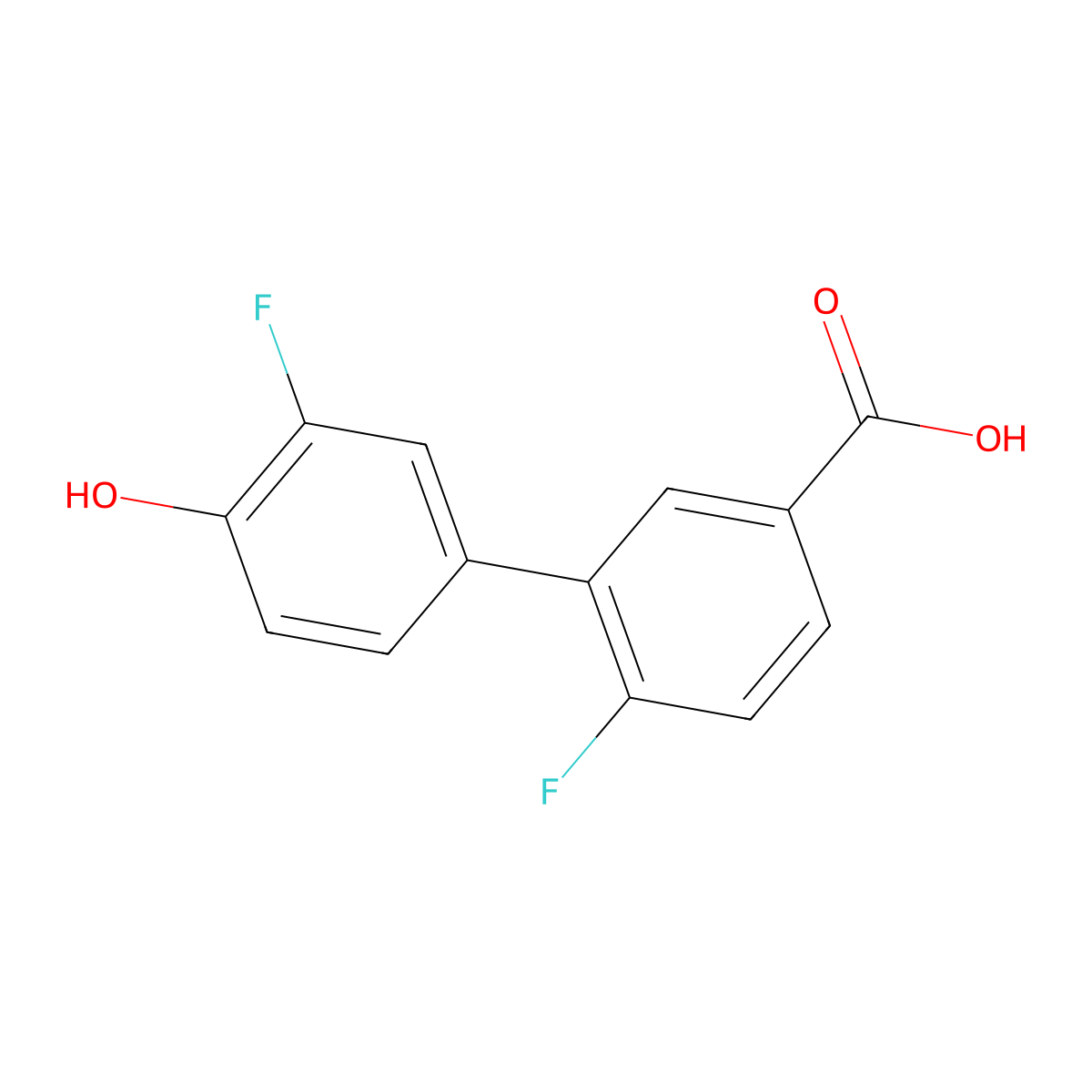 4-(5-Carboxy-2-fluorophenyl)-2-fluorophenol molecular structure, CAS 1261996-92-2