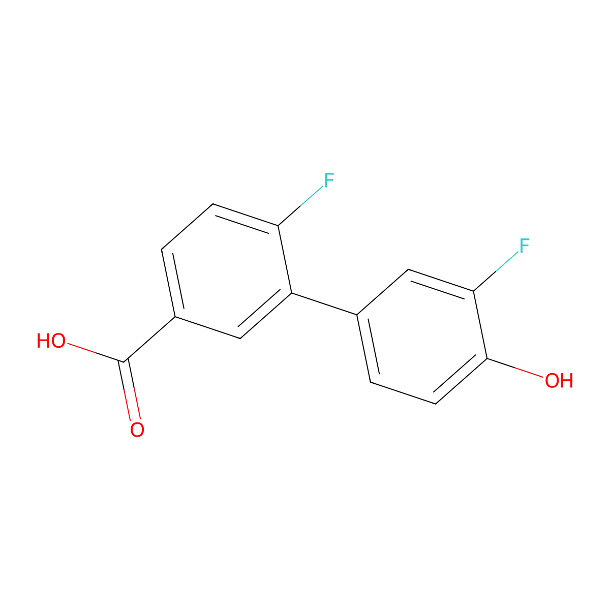 4-(5-Carboxy-2-fluorophenyl)-2-fluorophenol molecular structure, CAS 1261996-92-2
