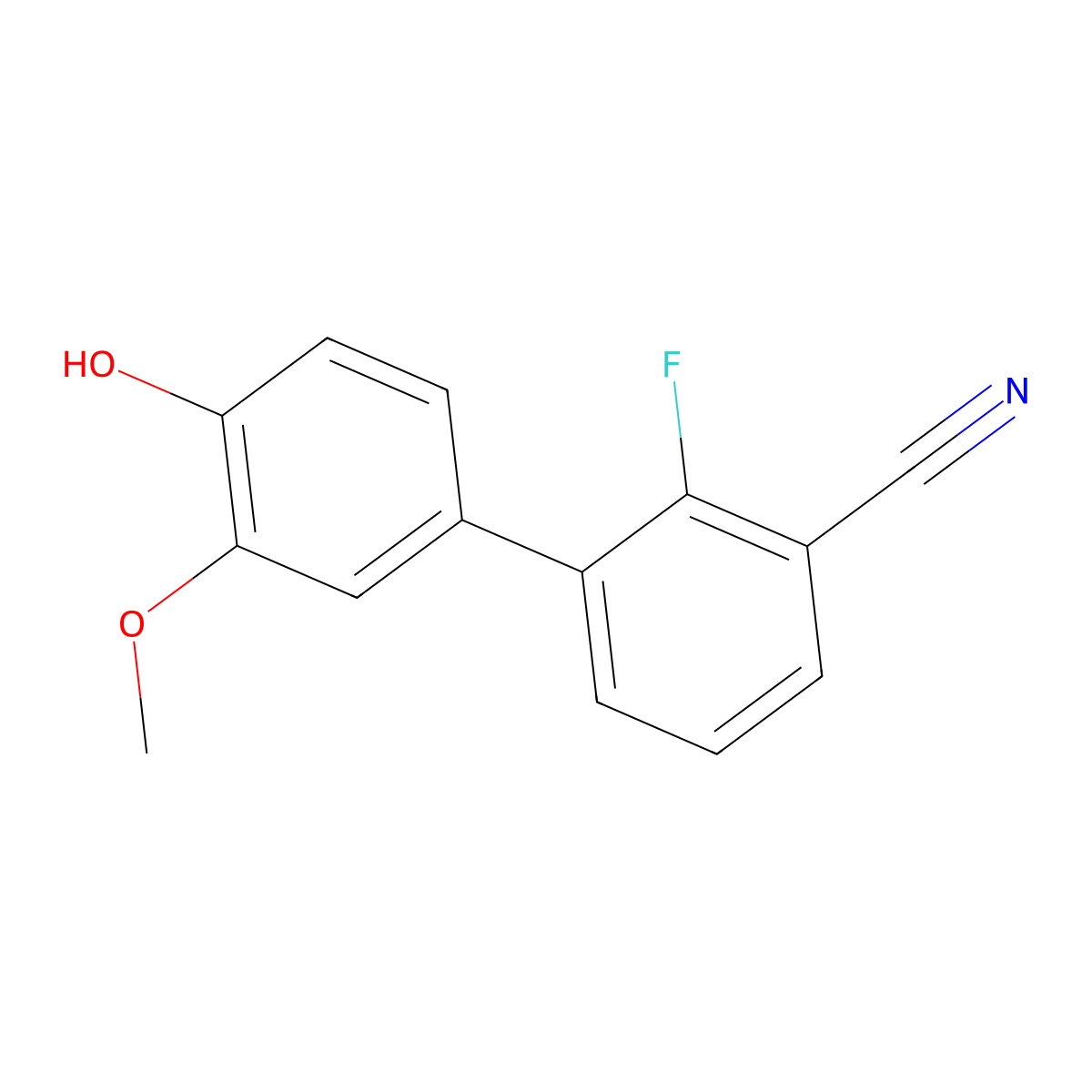 4-(3-Cyano-2-fluorophenyl)-2-methoxyphenol molecular structure, CAS 1261996-93-3