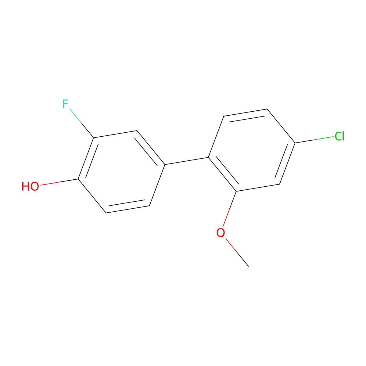 4-(4-Chloro-2-methoxyphenyl)-2-fluorophenol molecular structure, CAS 1261997-00-5